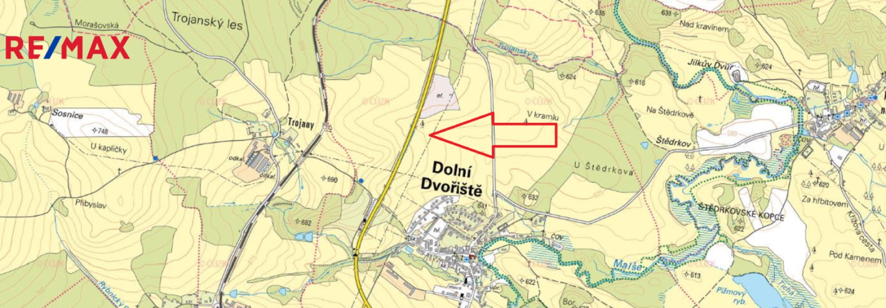 Tři pozemky o celkové výměře 36 004 m2, Dolní Dvořiště