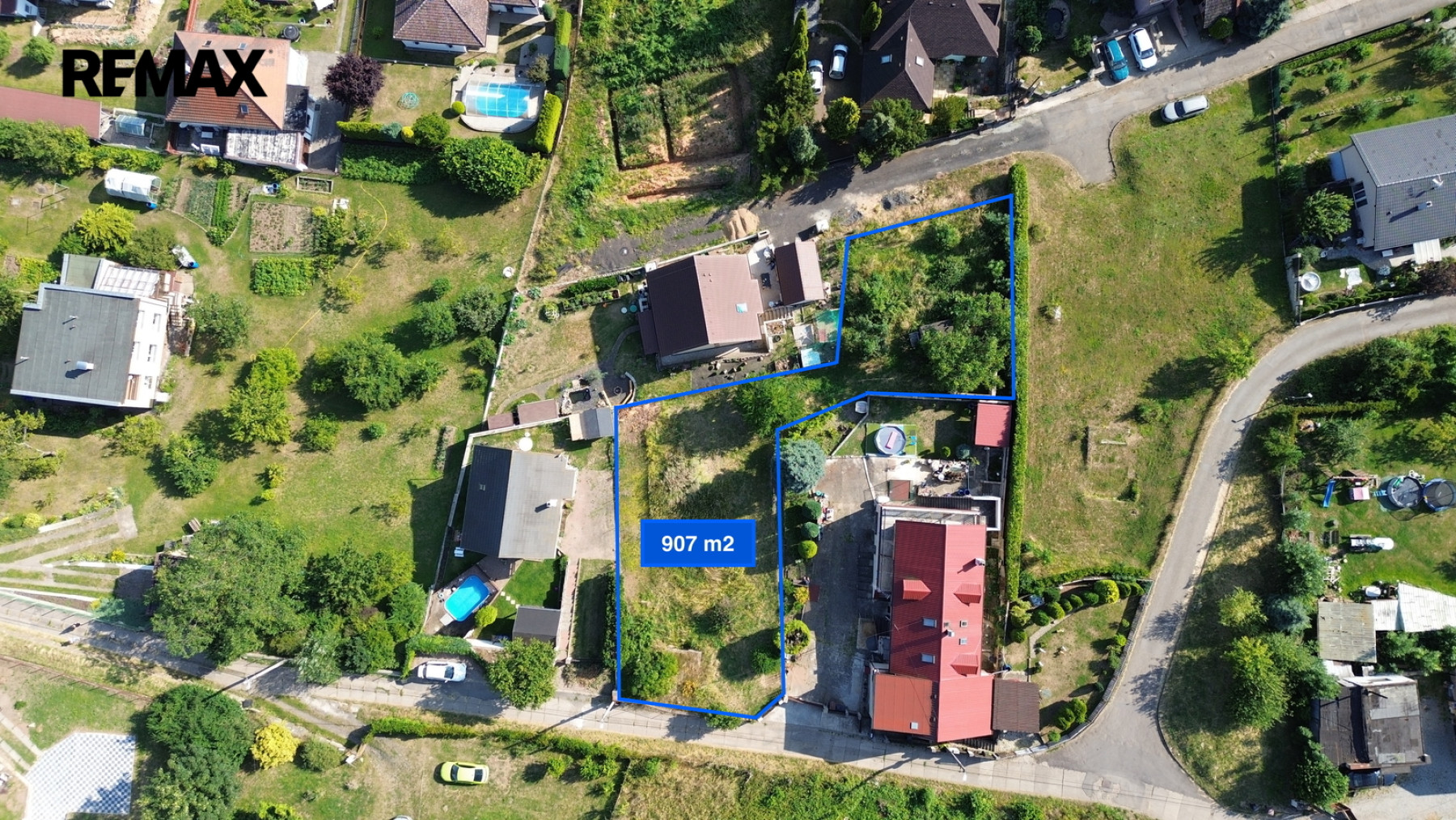 Prodej stavebního pozemku 907m2 Vaňov, Ústí nad Labem