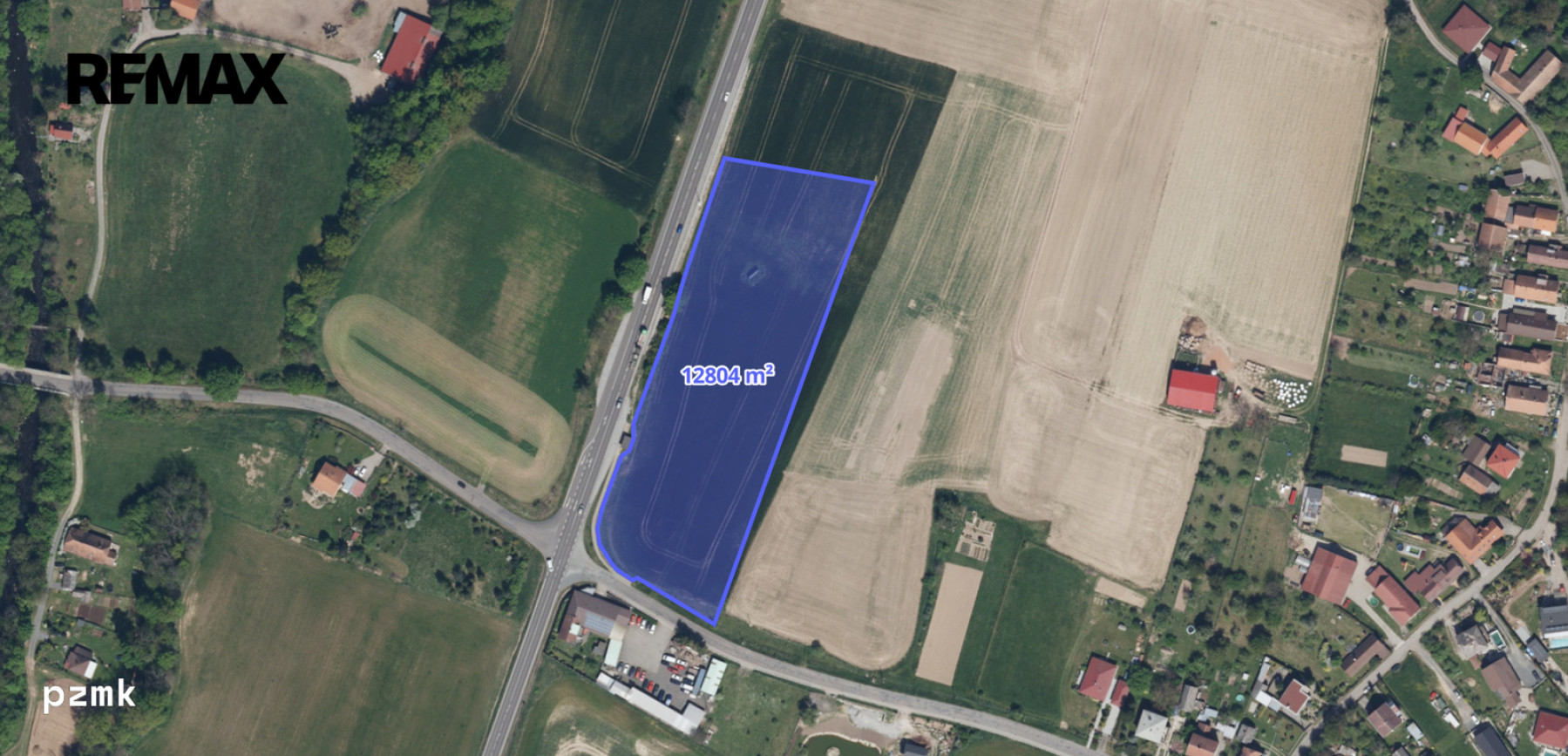 Pozemek 12 804 m² pro komerční výstavbu u obce Lukavice u hlavní silnice I. třídy