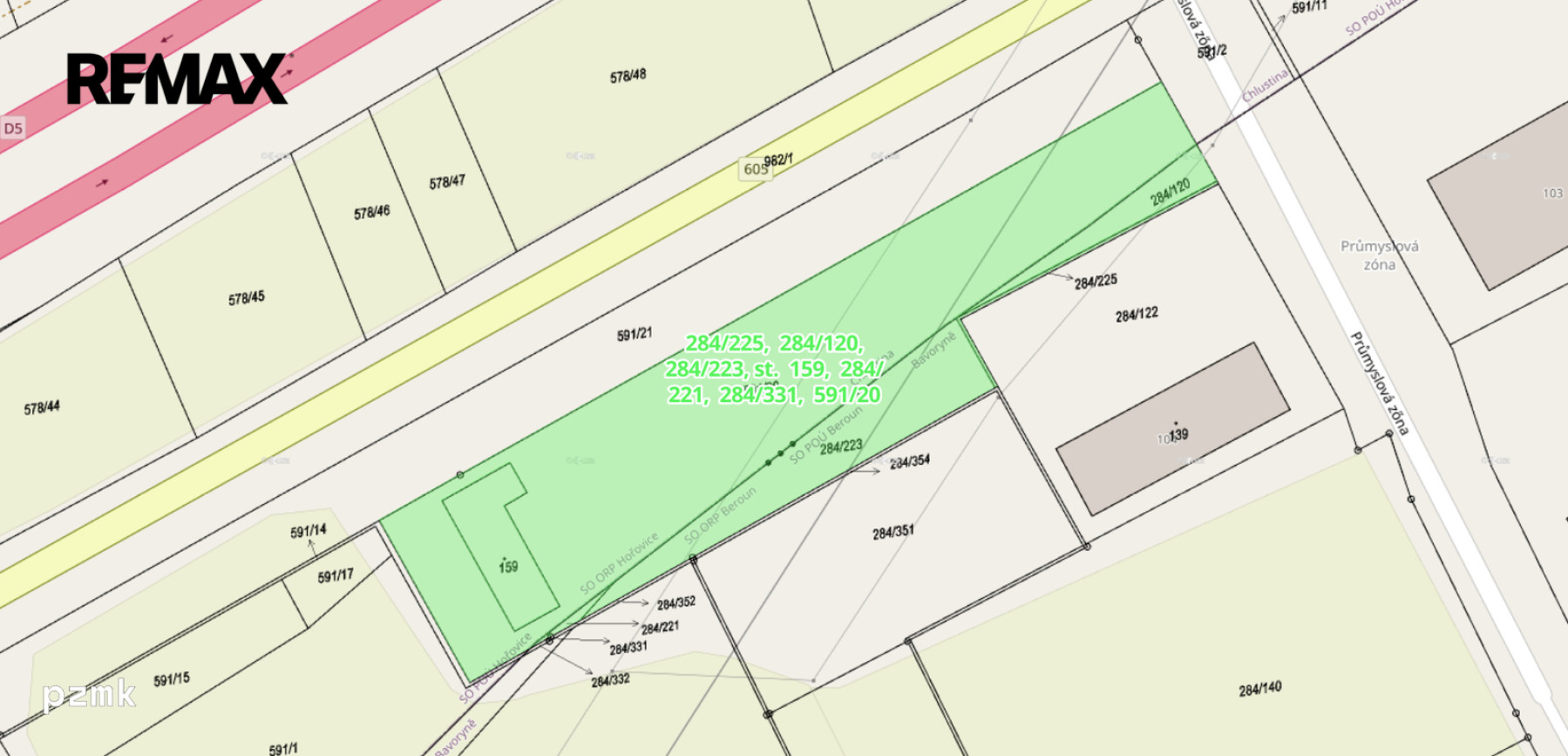 Prodej komerčního objektu na parcele 3797 m2 u dálnice D5, Beroun - Chlustina