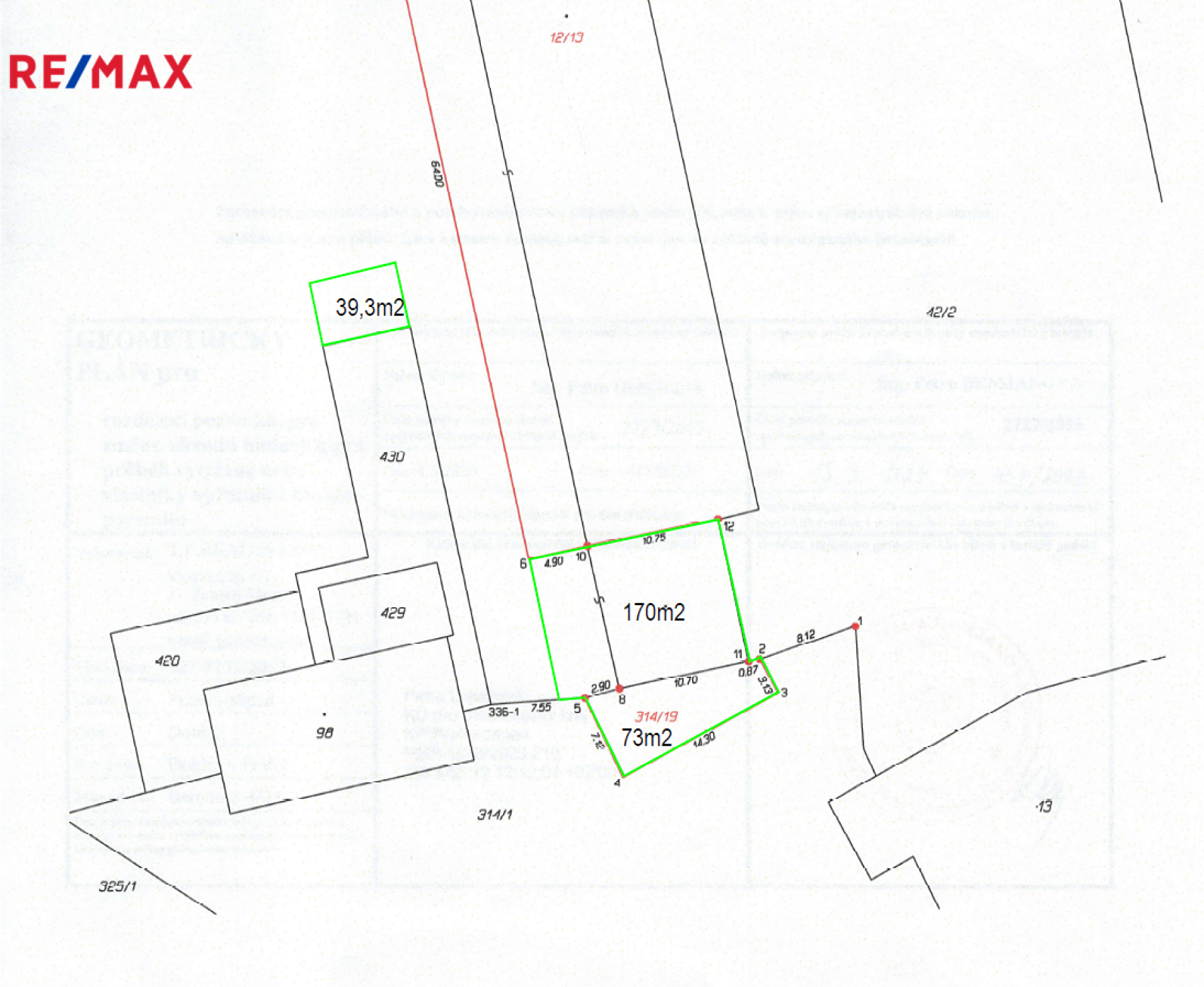 Prodej stavebního pozemku 282 m2 v Dobříči
