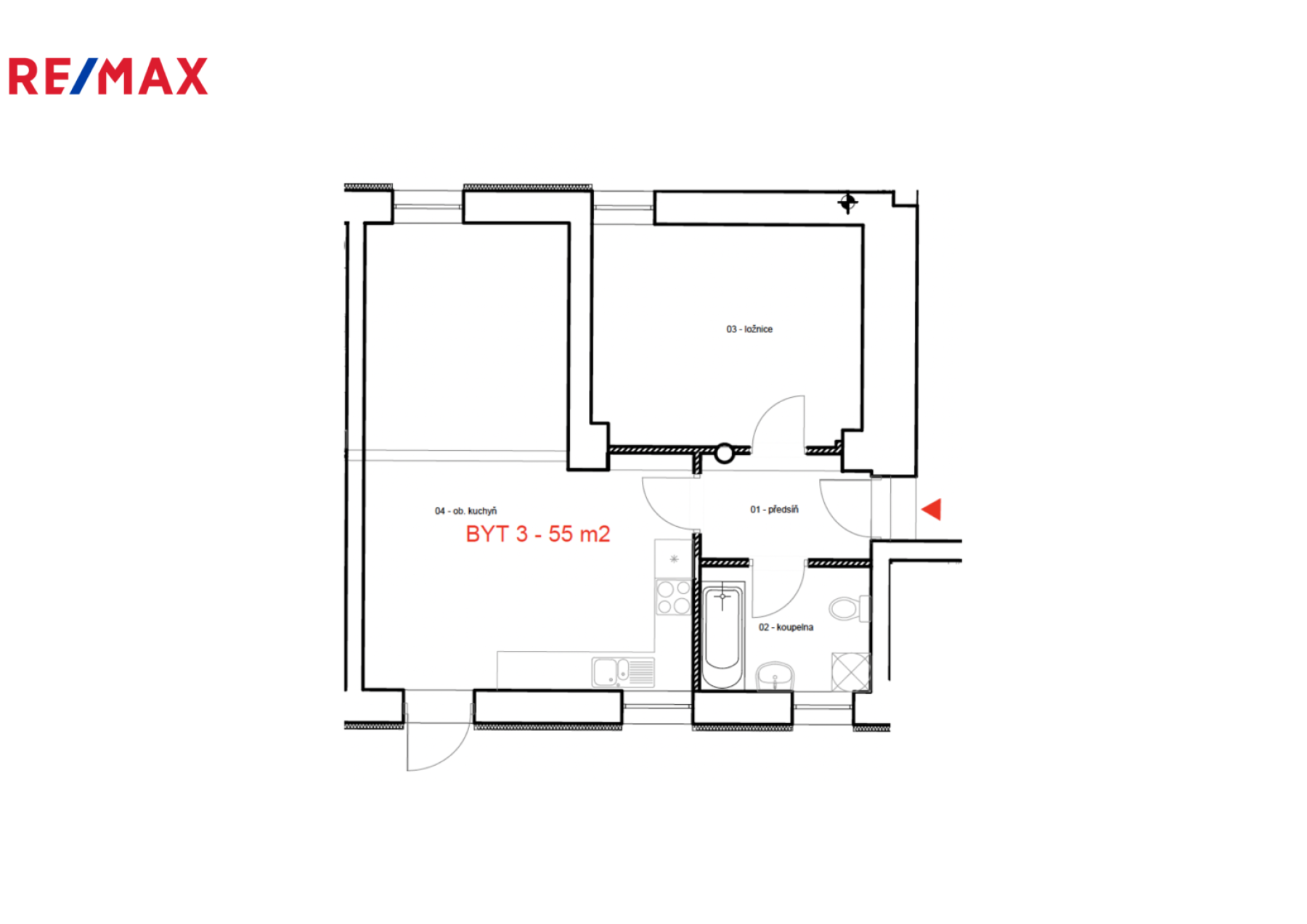 Prodej bytu 2+kk 55 m²