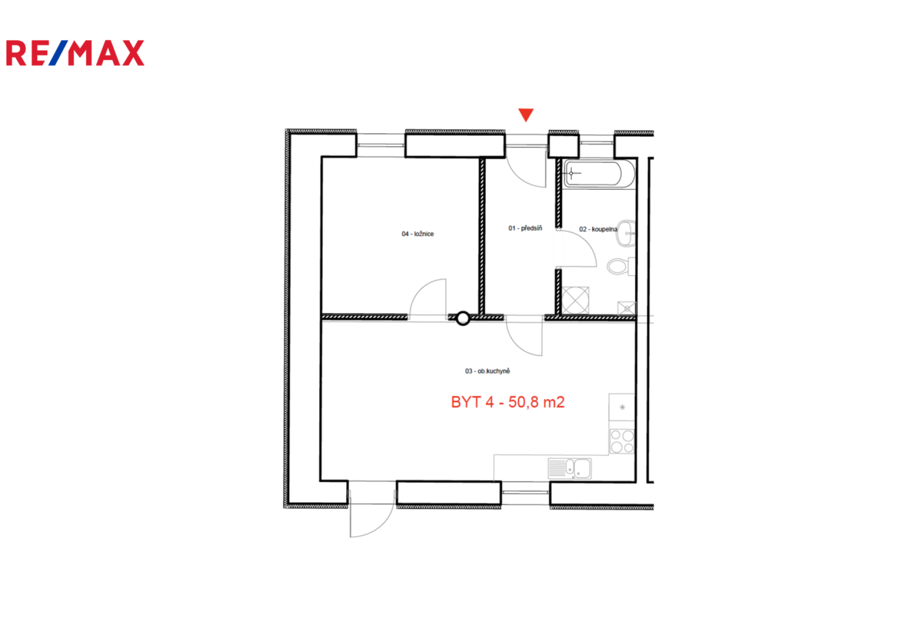 Prodej bytu 2+kk 50,80 m²