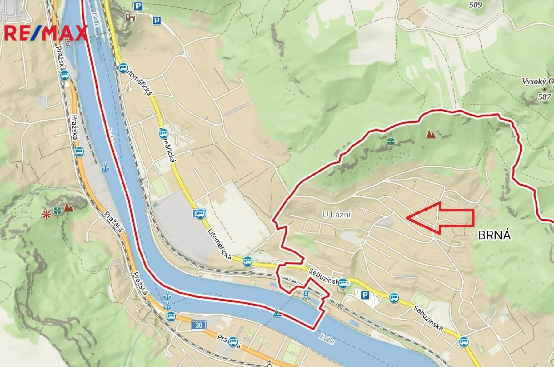 Prodej stavebního pozemku 815 m2, Střekov