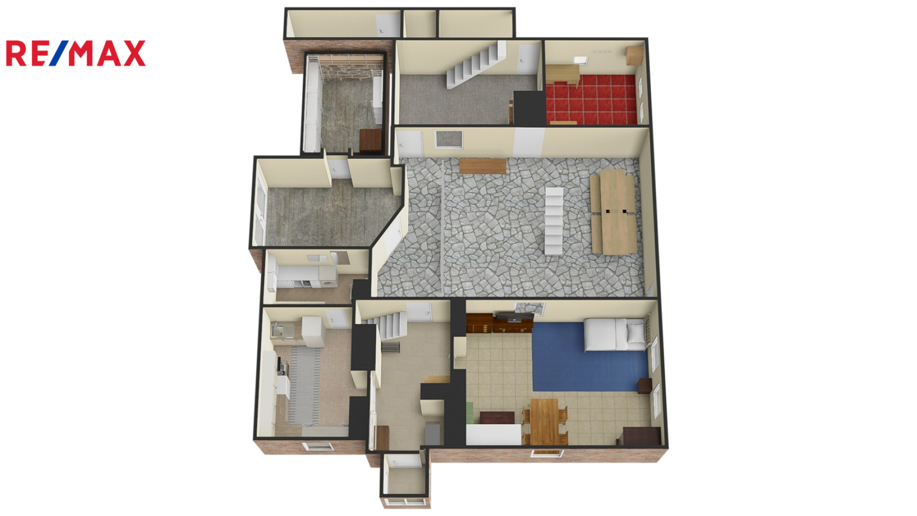 Stylová tradiční patrová chalupa s vnitřním čtvercovým dvorem, pozemek 1 264 m², Široký důl Polička