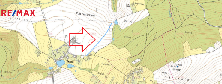 Pozemek o výměře 3406 m2, Sedlce okr. České Budějovice